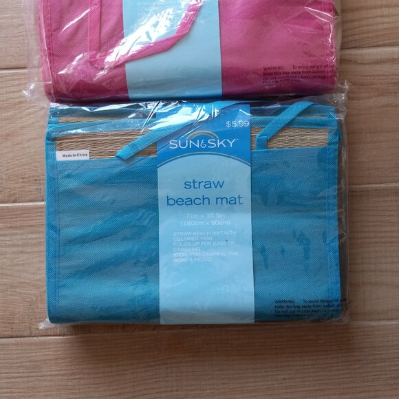 NWT Sun & Sky Straw Beach Mats - Picture 3 of 8